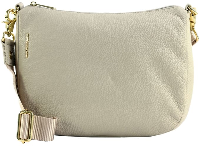 MANDARINA DUCK Leren schoudertas Mellow Leather Hobo Bag Cocoon Lichtgrijs