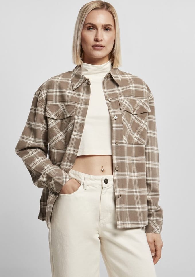 Urban Classics - Oversized Overshirt Blouse - S - Creme