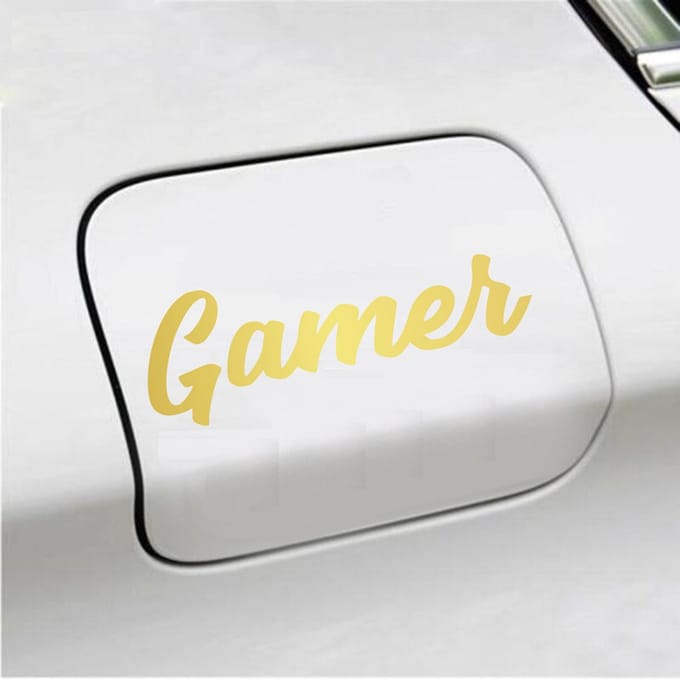 Bumpersticker - Gamer - 6 X 18 - Goud