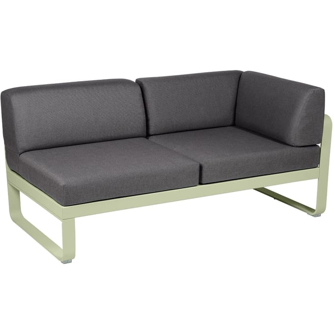 Fermob BELLEVIE hoekmodule rechts - 65 lindegroen mat - A3 grafietgrijs