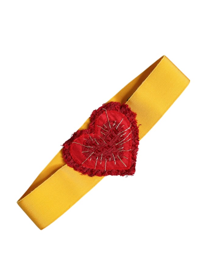 Hart Versierde Grosgrain Ceintuur