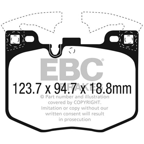 Remblokset EBC BRAKES Green Stuff DP22302, voor