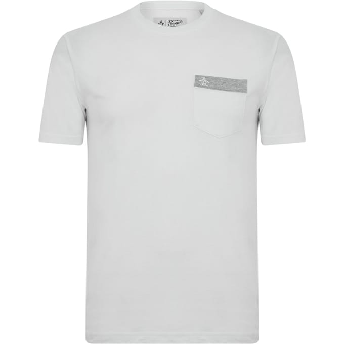 Original Penguin Heren Logo borstzak T-shirt (Wit)