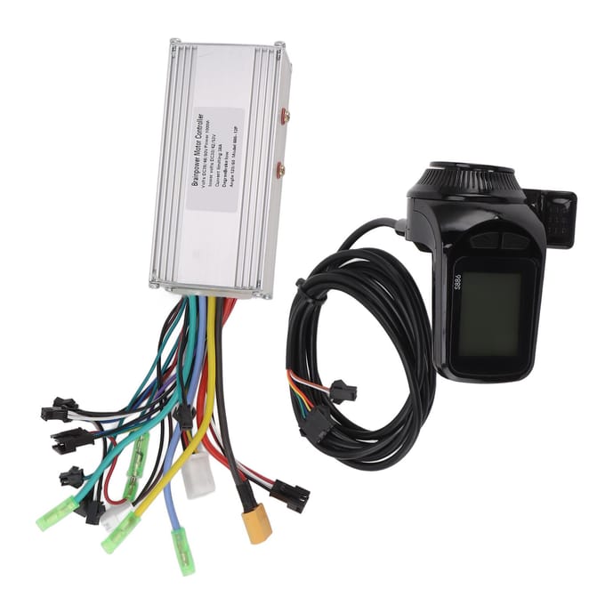 Elektrische Fiets Controller Kit 36V 48V 60V 1000W 38A Sinusgolf 3 Modus Borstelloze Controller 886 Duim black