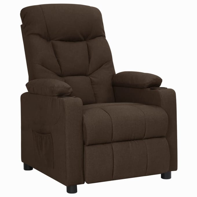 vidaXL - Fauteuil - verstelbaar - stof - donkerbruin