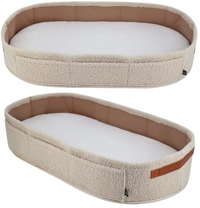 KimDo - Teddy Verschoonkussen - Beige - Verschoonmat - Commode - Aankleedkussen - Babykamer - Mozesmand inclusief waterafstotende matras - Verschoonmand