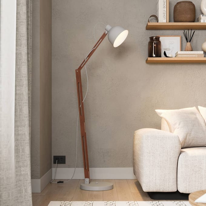 Lamkur Vloerlamp Skansen, verstelbaar, grijs