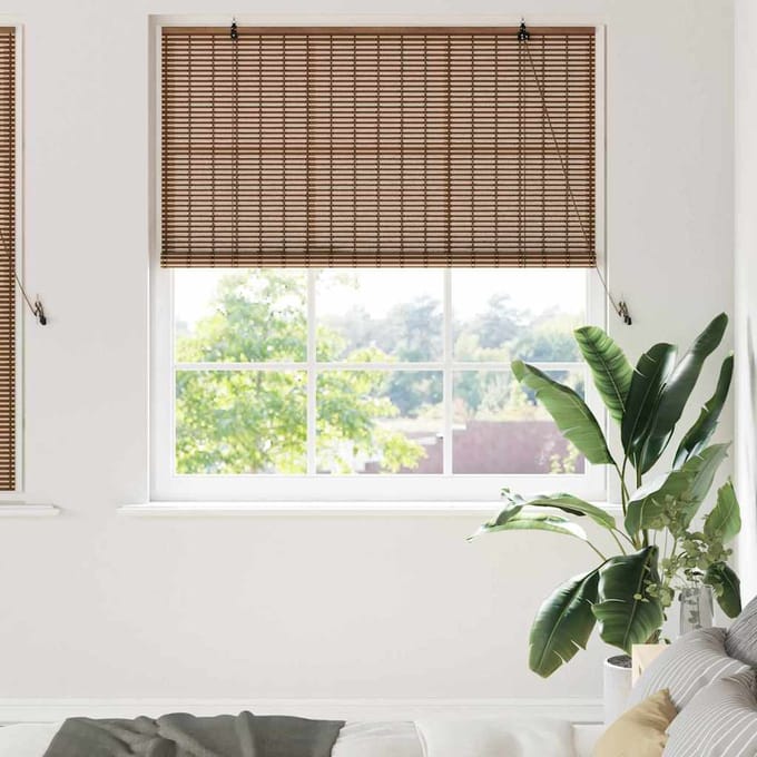 vidaXL - Rolgordijn - Bruin - 150 - x - 160 - cm - Bamboe