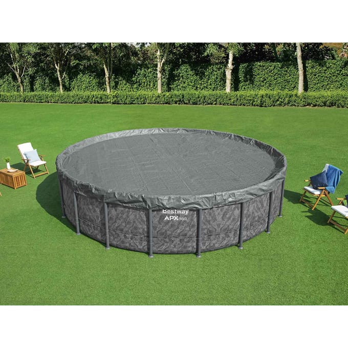 Bestway Zwembadcover Ø6,1 m Rond Polyester Grijs