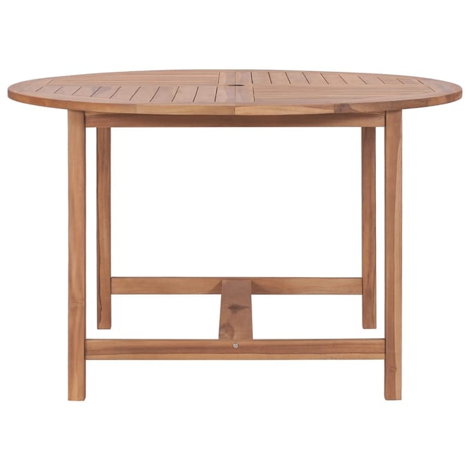 vidaXL - Tuintafel - Ø110x75 - cm - massief - teakhout