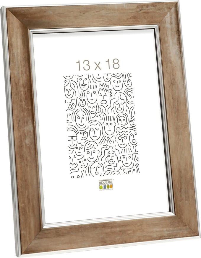 Deknudt Frames fotolijst S45YD3 - brons met zilver biesje - 13x18 cm