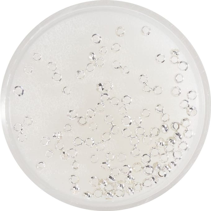 Krimpkralen, zilver, 2 mm