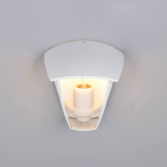 Trio Lighting Buitenwandlamp VENTA, wit, fitting boven, hoogte 24 cm, IP44