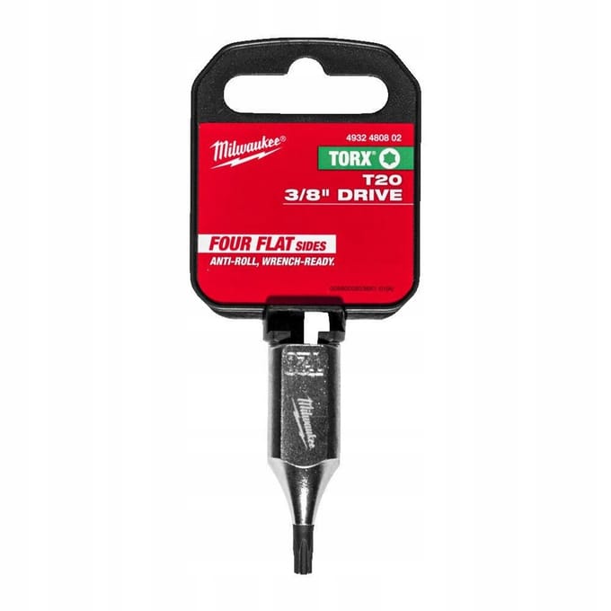 Milwaukee - TORX Dopsleutel 3/8" - T20 - FOUR FLAT™ Technologie