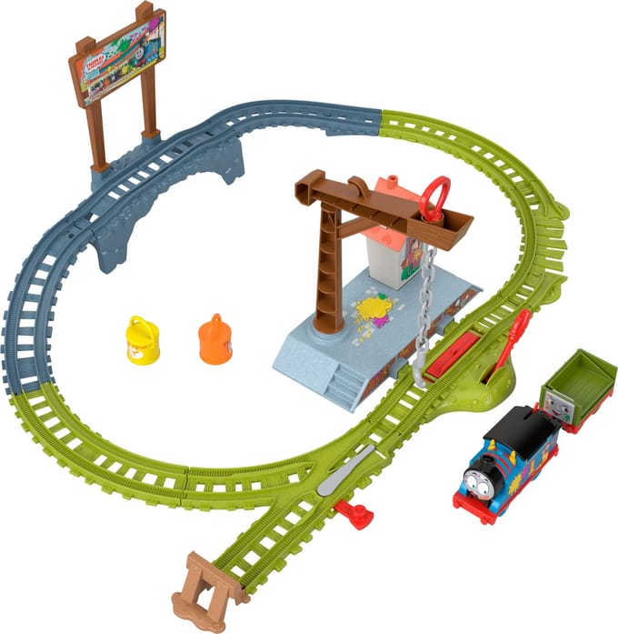 Treinbaan met Locomotief en Verf Lading, 3+ Jaar