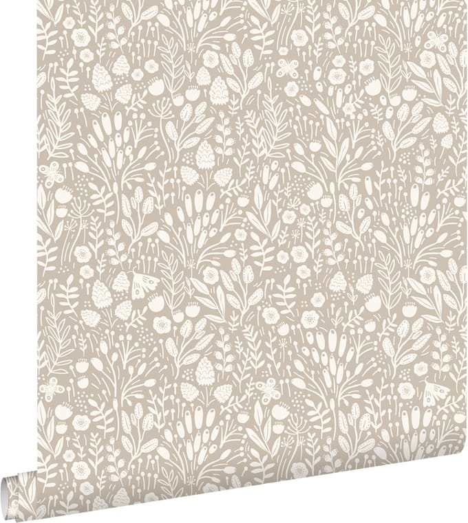 ESTAhome behang bloemetjes lichtbeige - 50 x 900 cm - 131253