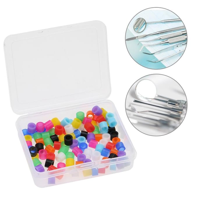 100 stuks Doos Orthodontische Code Ringen Meerkleurig Universeel Tandheelkundig Instrument Autoclaveerbare Ringen gray