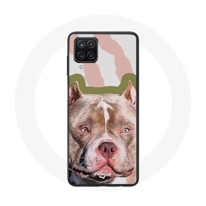 Bruin Pitbull hond Samsung Galaxy A12 hoesje bruin