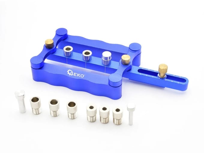 GEKO Dowel jig - verstelbaar - aluminium - stalen bussen - 6-10 mm