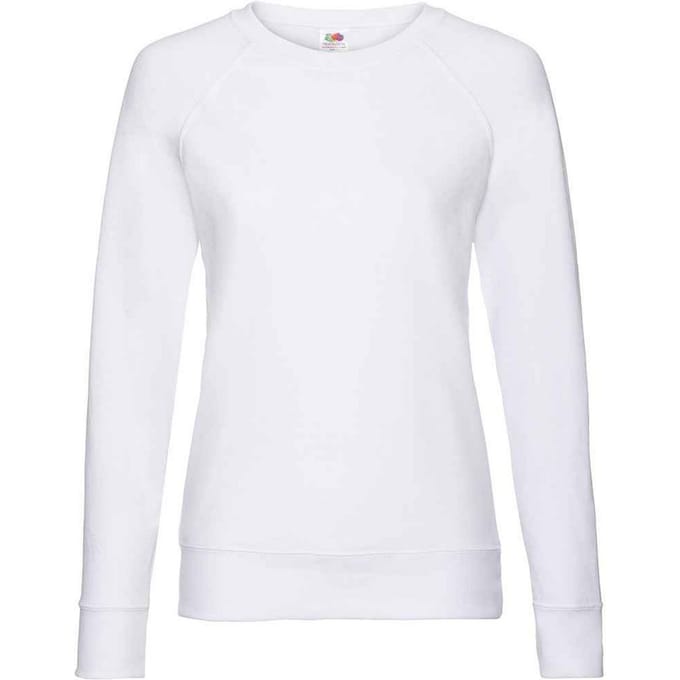 Fruit of the Loom Dames/Dames Lichtgewicht Lady Fit Raglan Sweatshirt (Wit)