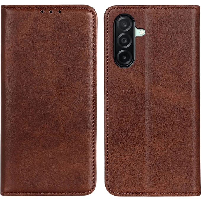CaseBody Samsung Galaxy A27 Real Leather Wallet Hoesje Bruin