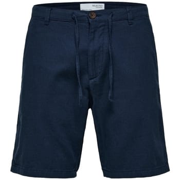 slim fit bermuda van mix van katoen en linnen model 'BRODY'
