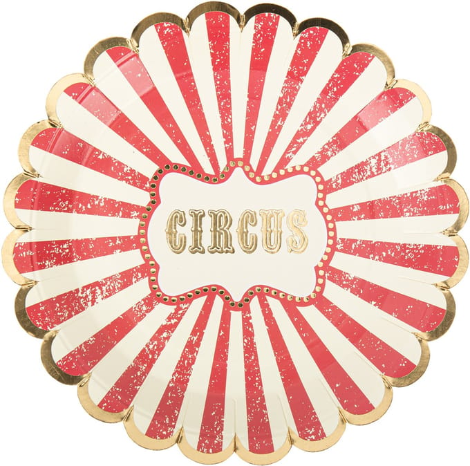 ARTYFETES - 8 Vintage Circus Borden 23 cm van karton