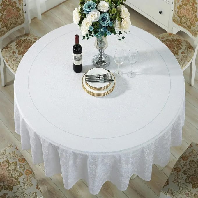 Nappe de bureau en PVC multi-tailles, imperméable, résistante à l'huile, lavable, ronde, épaisse, pour table à manger Diameter 132cm