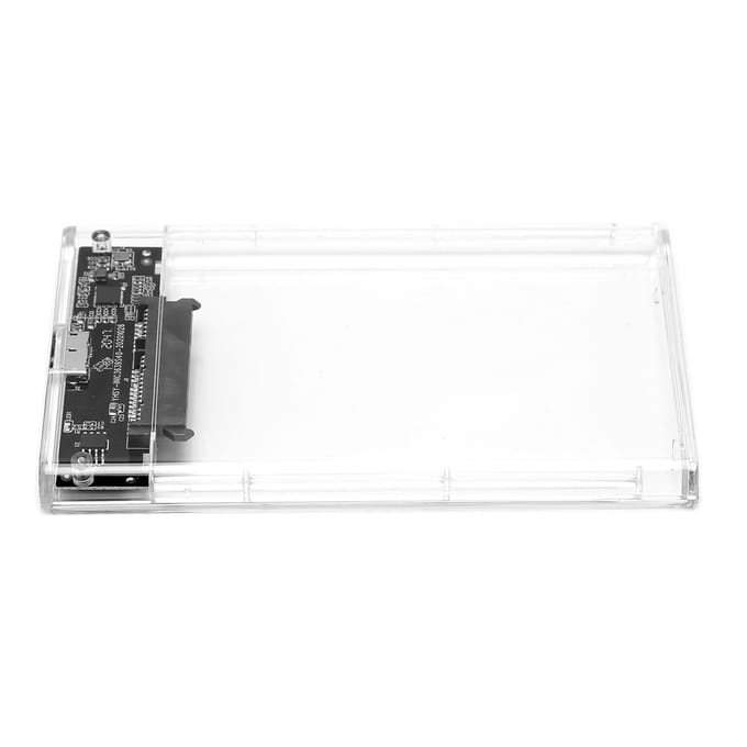 Boîtier SSD transparent 2,5 pouces SATA avec port série USB 3.0 haute vitesse pour disque dur mobile (Pas white
