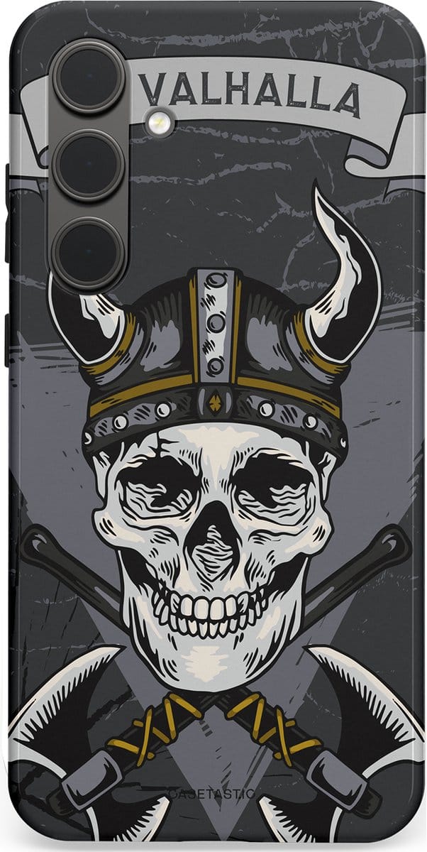 Casetastic hoesje geschikt voor Samsung Galaxy S24 Plus - Dubbellaagse bescherming - Valhalla - Fashion Case - Donkergrijs Grijs