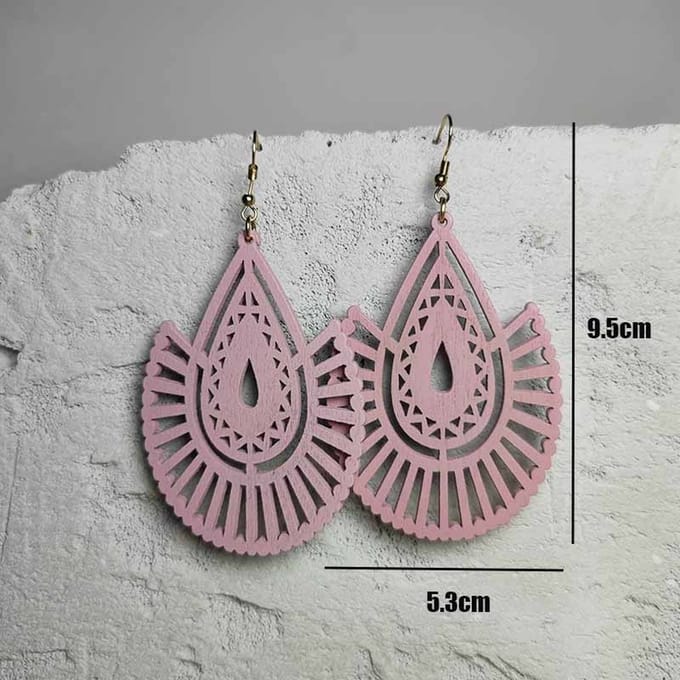 Jomide Oorhangers Hawaiiaans Hout - Roze