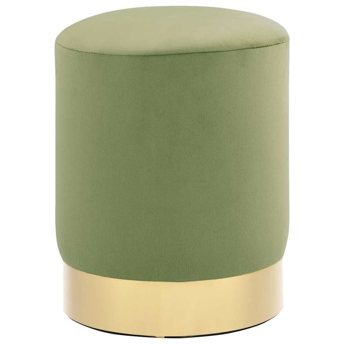 vidaXL - Kruk - fluweel - 28 - x - 36 - cm - mosterdgroen - en - goudkleurig