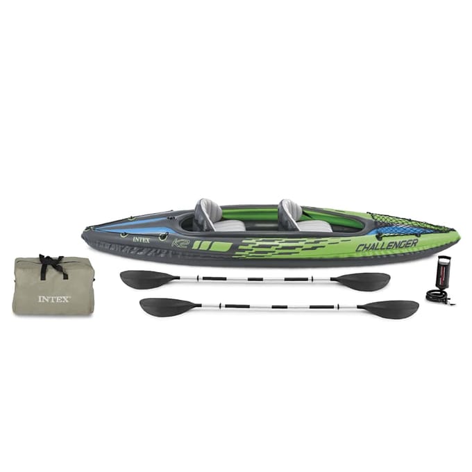 Intex Challenger K2 Kayak - 351 x 76 x 38 cm - Inclusief peddels en pomp