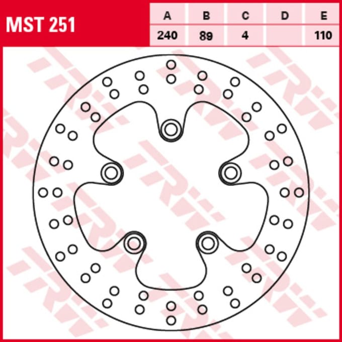 Remschijf TRW MST251, 1 Stuk