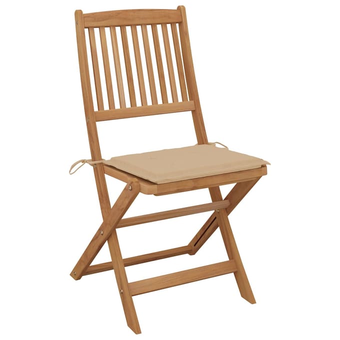 vidaXL - Inklapbare - stoelen - 8 - st - met - kussens - massief - acaciahout