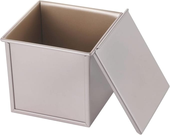 Vierkante Pullman Broodpan met Deksel voor Oven Baking 1 lb Non-Stick 5,7" x 5,7" x 5,2"