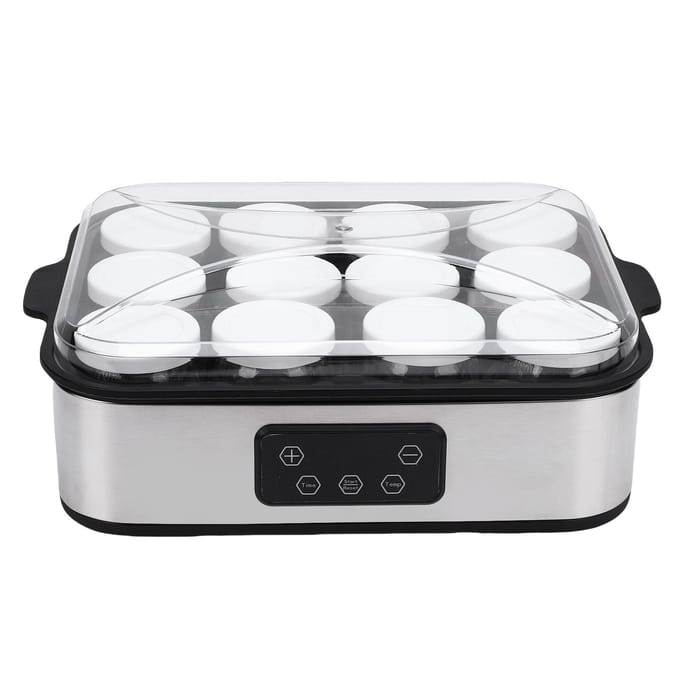 Elektrische Yoghurtmaker Machine 0 48u Timer Automatische Yoghurtmaker Constante Temperatuur met 12 Stuks 180ml Bekers L gray