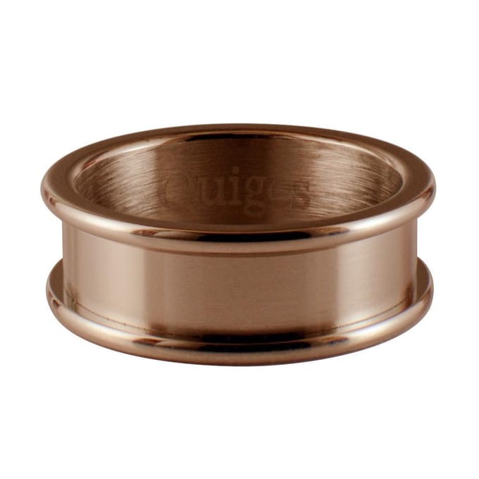Quiges Stapelring Ring - Basisring  - Dames - RVS roségoudkleurig - Maat 17 - Hoogte 6mm