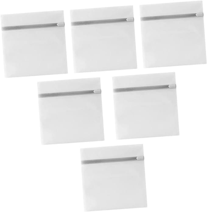 Waszakken Set - Kleding Beschermers - Kleding Wassen - Verstevigd Mesh - 60x60cm 6 Stuks - Wit