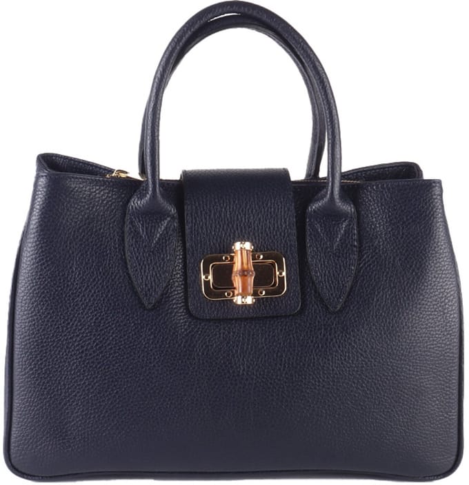 Giuliano lederen handtas Lylou - Dames - Made in Italy - Donker blauw