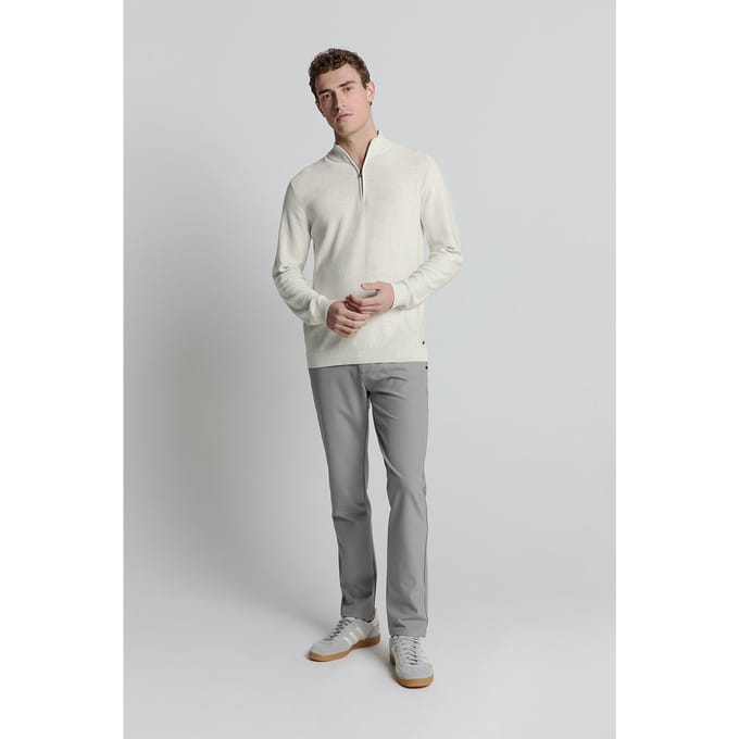 No Excess Pullover Half Zip Melange Kit Size: XXL | Sweaters Outlet | Heren | Wit