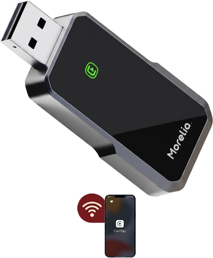 Morelia® 2 in 1 Draadloos Carplay Dongle - Geschikt Voor Apple & Android - Alleen te gebruiken met ingebouwde Apple en Android- USB & USB-C