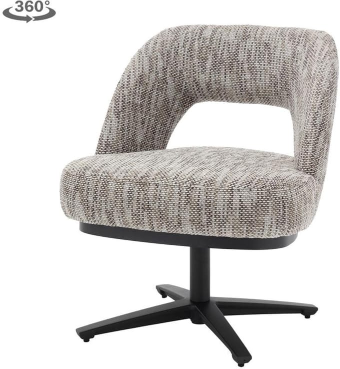 Tower Living - Caldes lounge draaistoel - wit/grijs