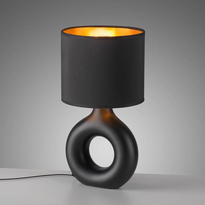 JUST LIGHT. GmbH JUST LIGHT. Carara tafellamp, keramische voet, zwart