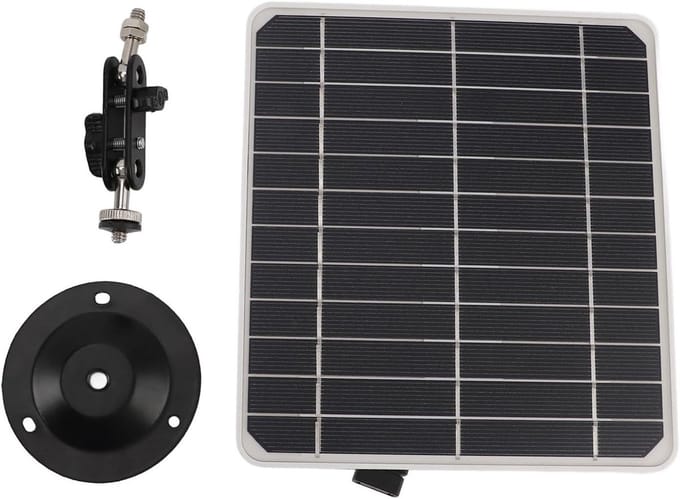 Zonnepaneel - Zonneoplader - Camera voeden - 360 graden beugel - 10 Watt - Zwart