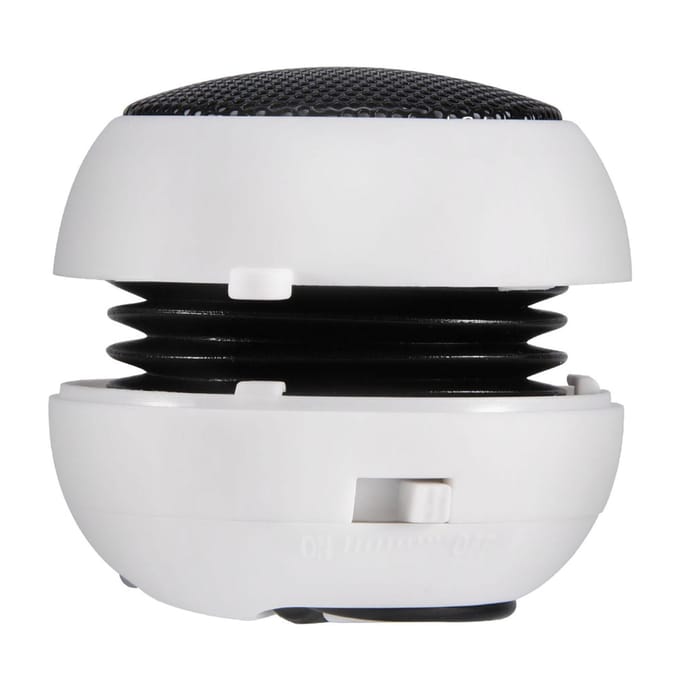Mini haut-parleur portable de voyage 3,5 mm avec batterie intégrée pour téléphone portable, MP3, PC, blanc noir