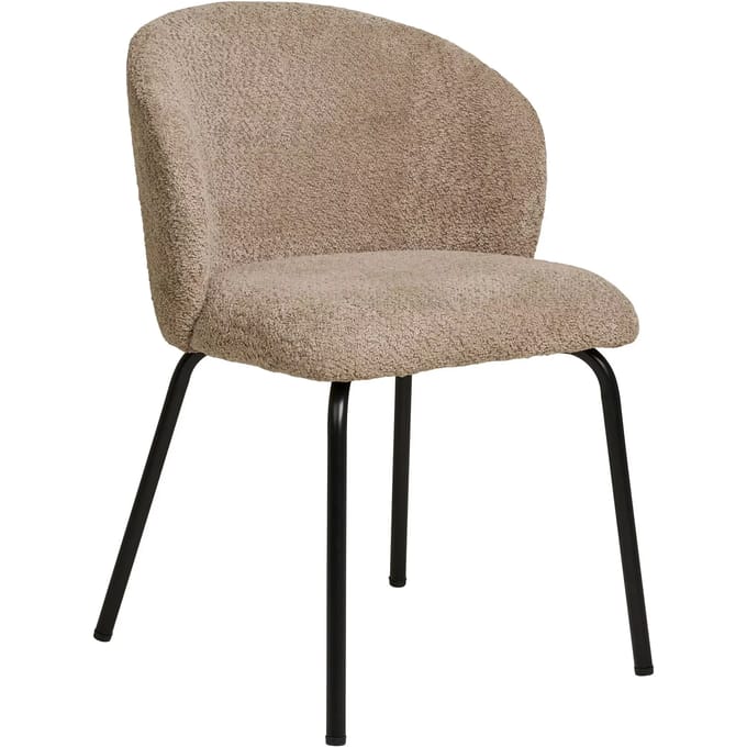 House Nordic Eetkamerstoel Safira Beige Bouclé