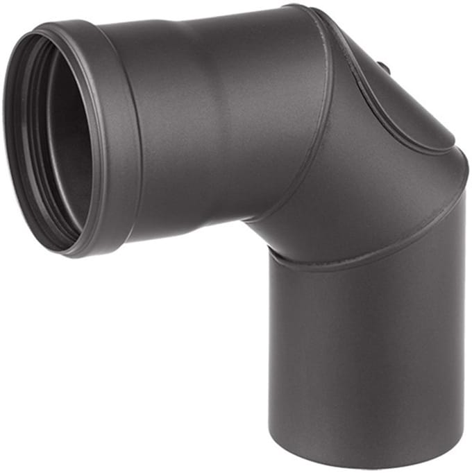 Nedco BV PK Ø80mm Bocht 90º met deur zwart