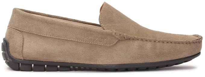 Suede moccasins in taupe colour