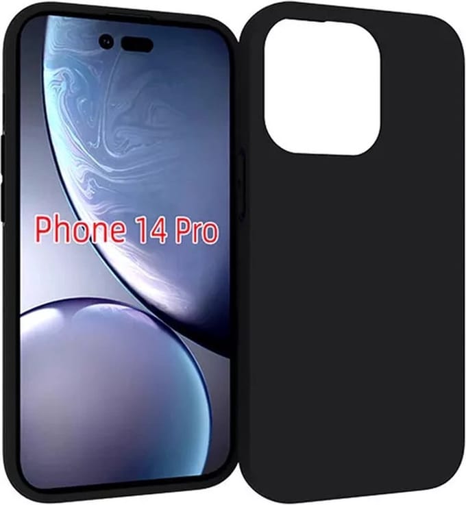 Geschikt voor iPhone 14 Pro Hoesje - Zwart Siliconen Case
